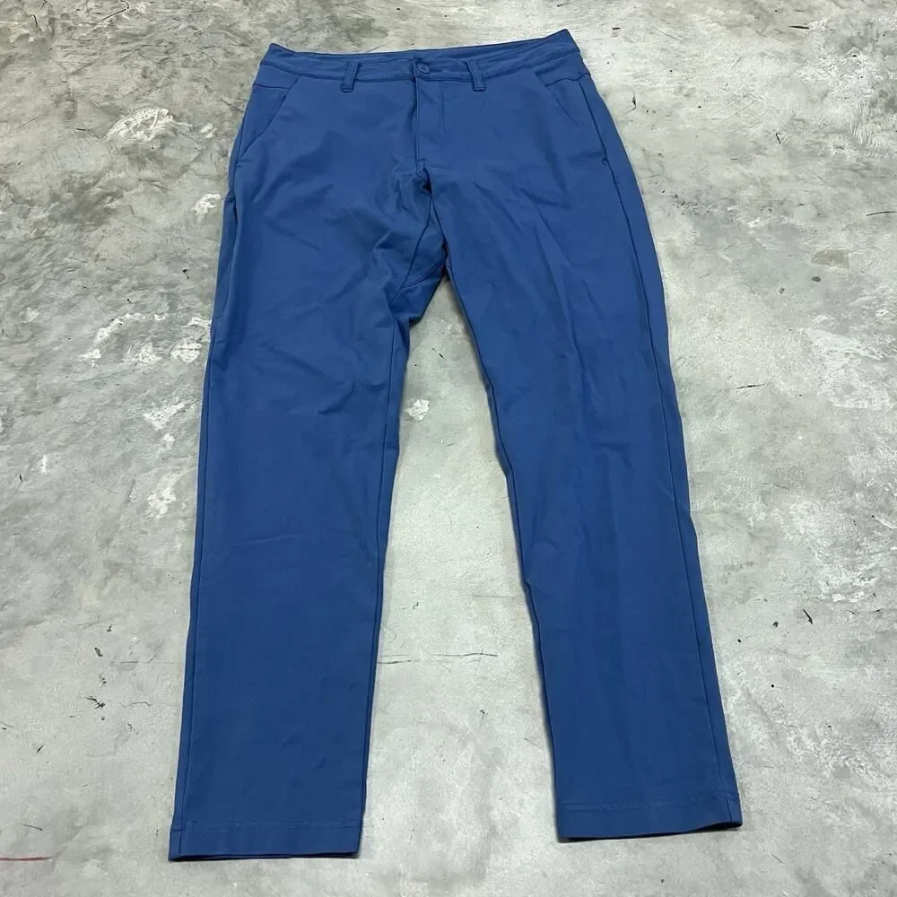Bylt Everyday Pants 2.0 Medium Mens Blue Tapered Leg Nylon Blend Stretch 30x29
